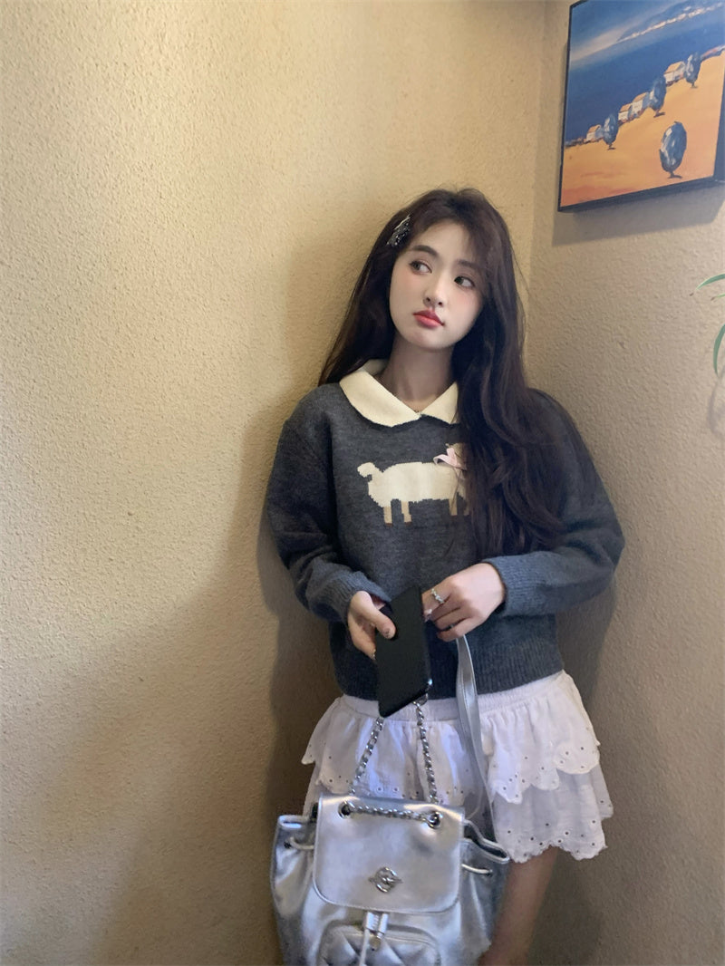 【tops】長袖ニットセーターG24015