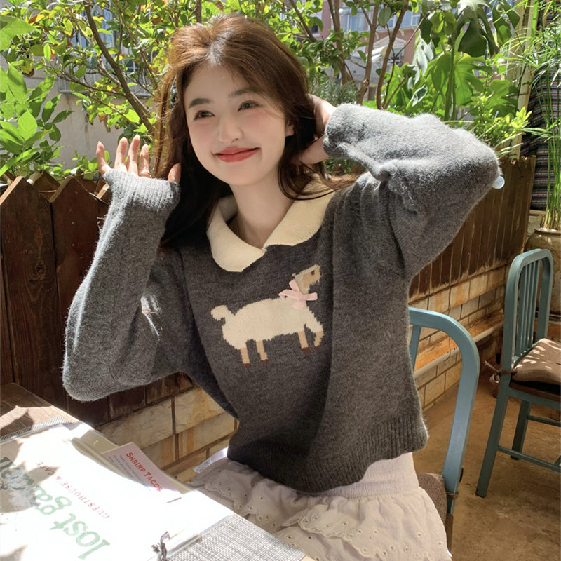 【tops】長袖ニットセーターG24015