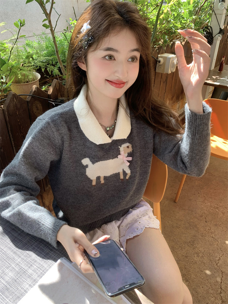 【tops】長袖ニットセーターG24015