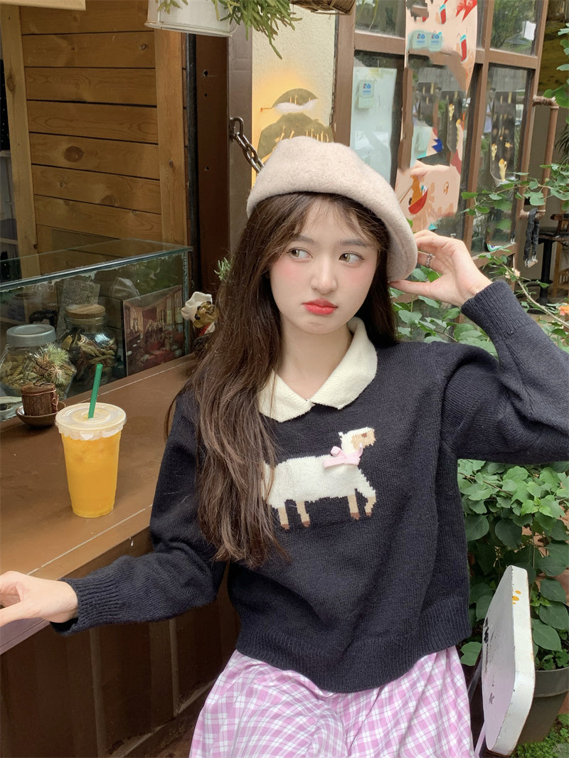 【tops】長袖ニットセーターG24015