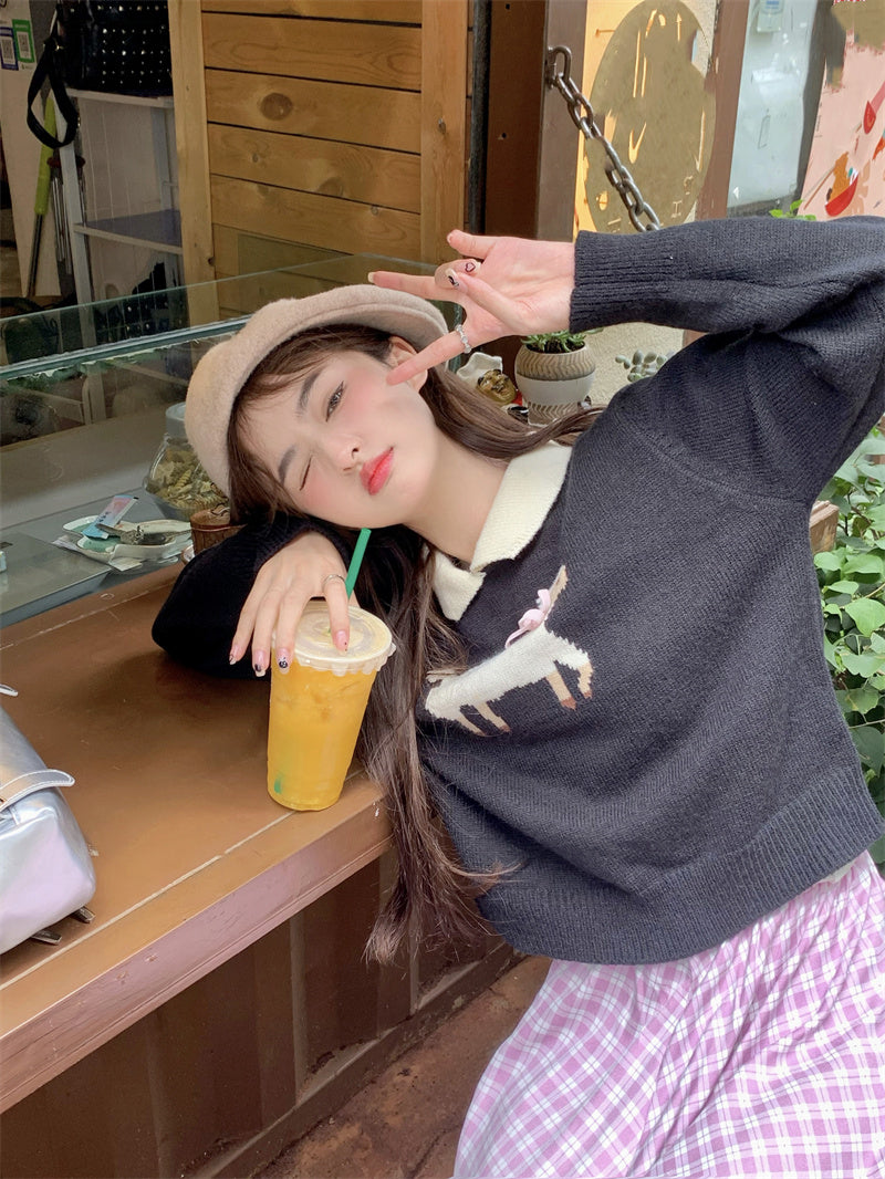 【tops】長袖ニットセーターG24015