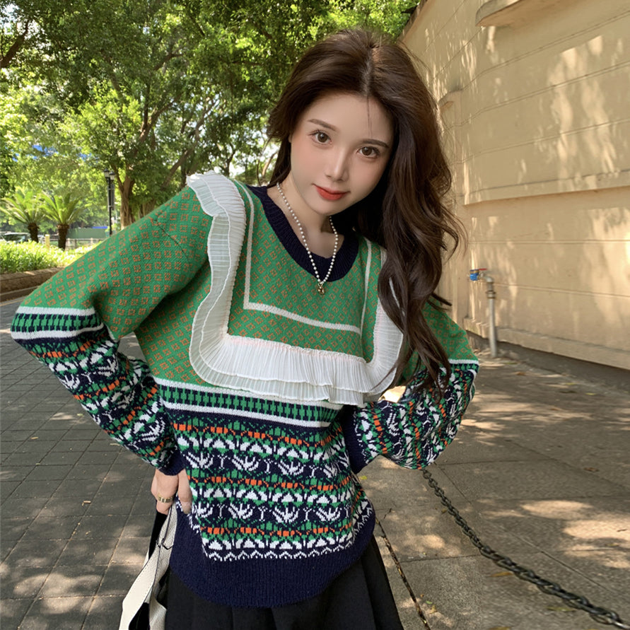 【tops】長袖ニットセーターG24016