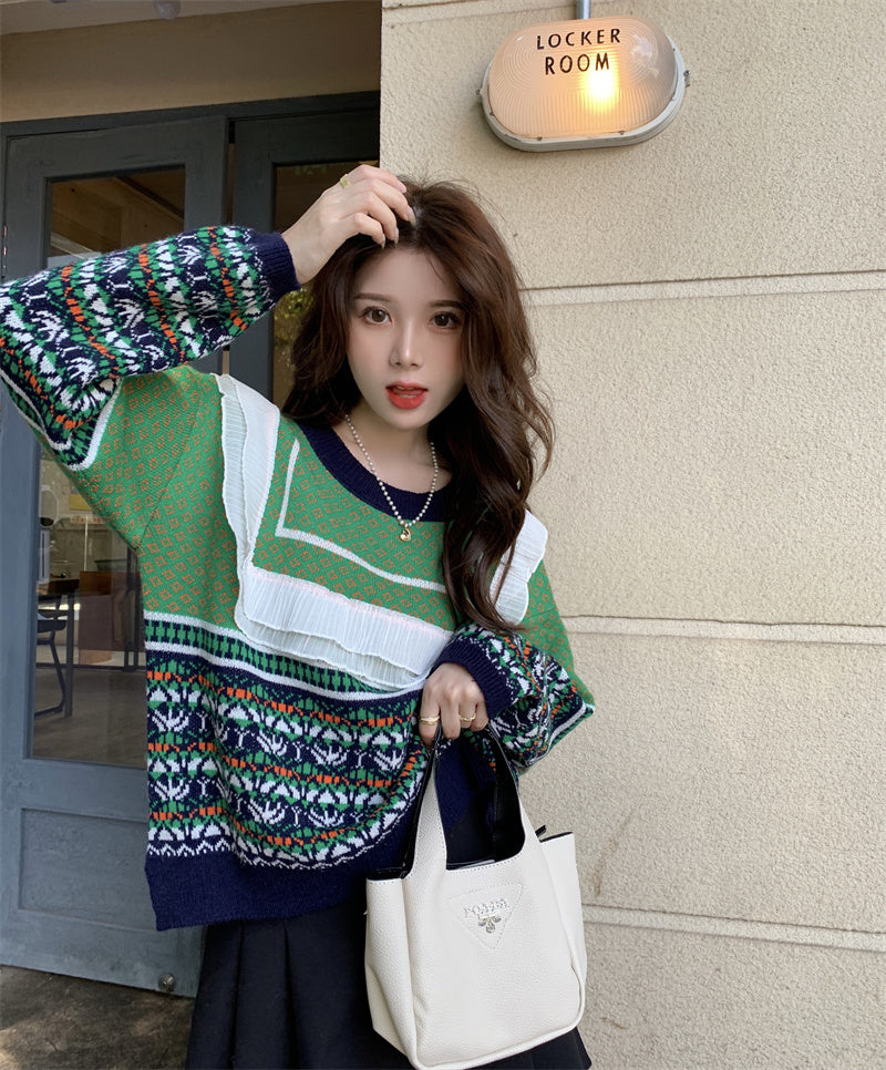 【tops】長袖ニットセーターG24016