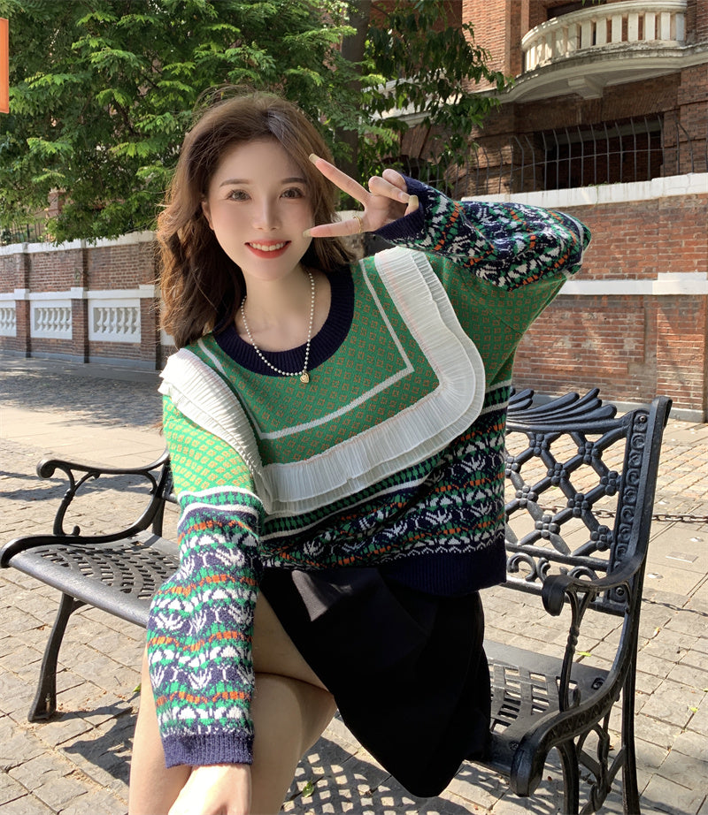 【tops】長袖ニットセーターG24016