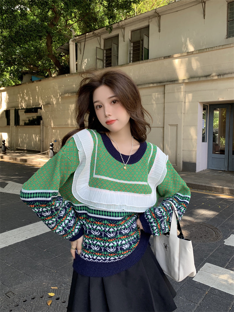 【tops】長袖ニットセーターG24016