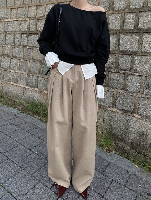 【tops】偽二つ切り替え長袖パーカーG24026