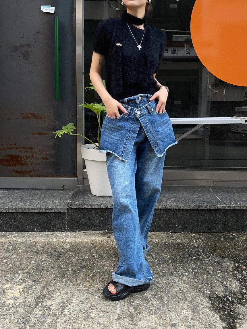 【bottoms】デニムガウチョパンツG24030