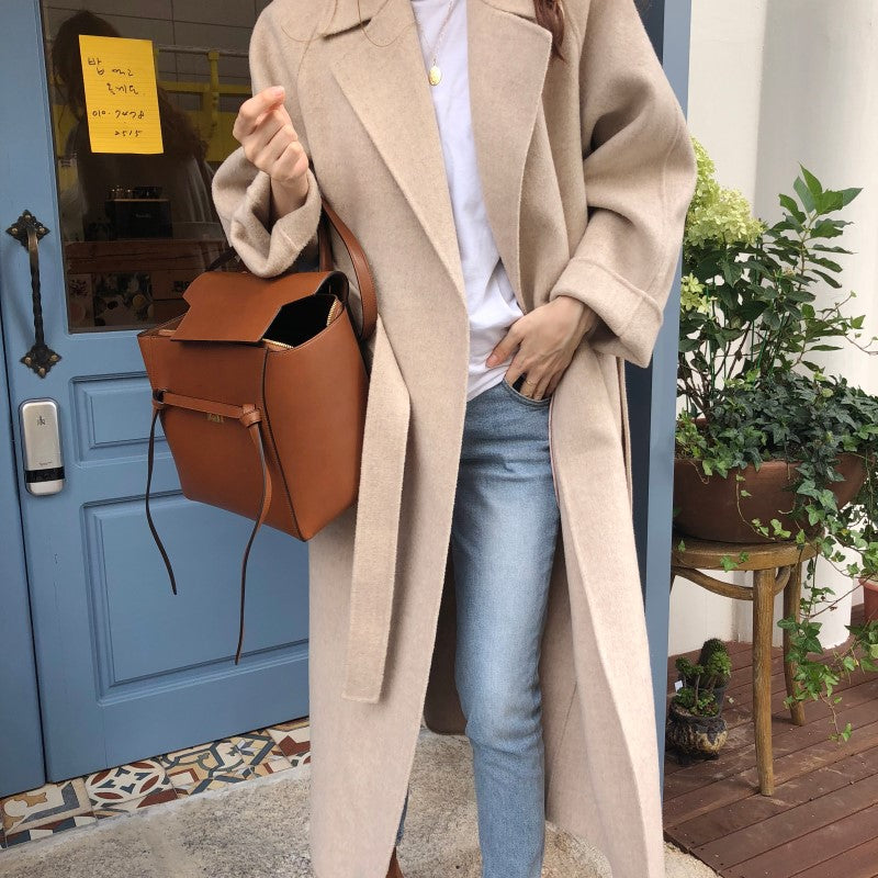 【outer】ウェスト絞りトラシャ生地コートアウターG24035