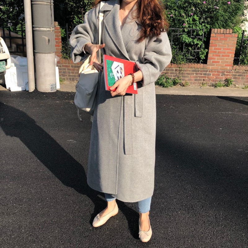 【outer】ウェスト絞りトラシャ生地コートアウターG24035