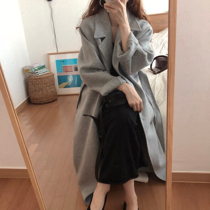 【outer】ウェスト絞りトラシャ生地コートアウターG24035