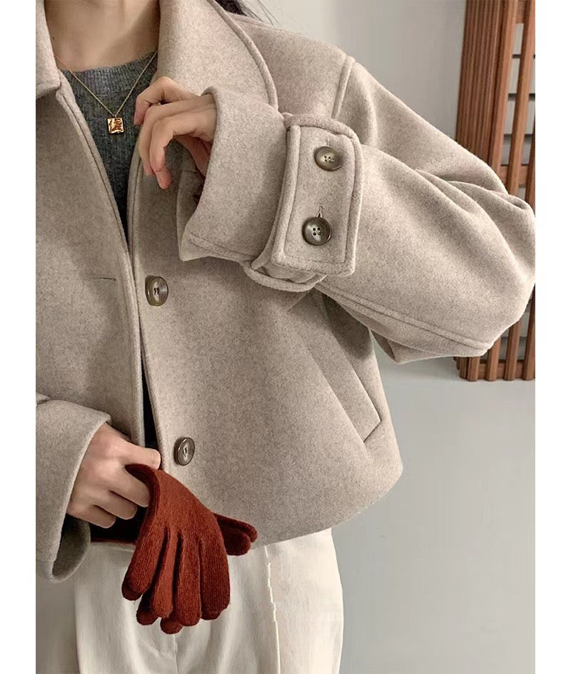 【outer】無地長袖ラシャ生地コートG24038