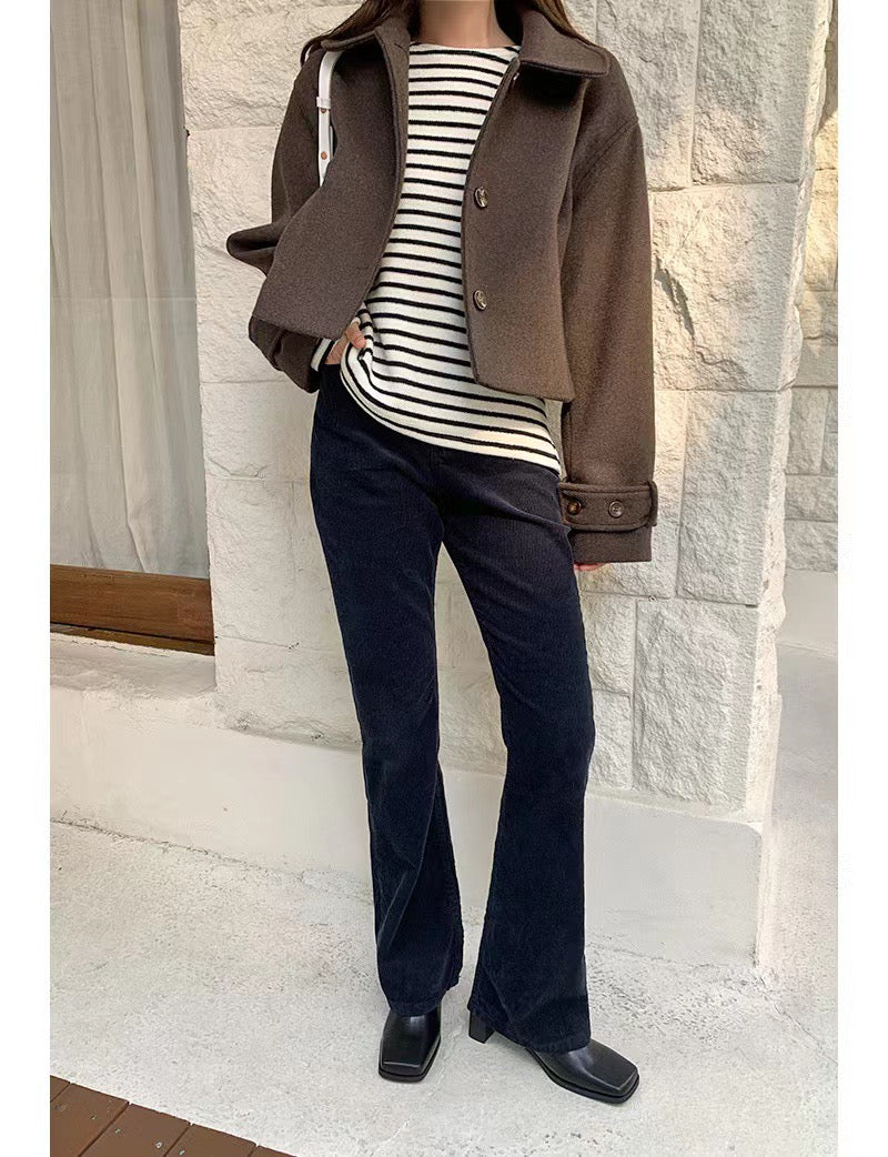 【outer】無地長袖ラシャ生地コートG24038