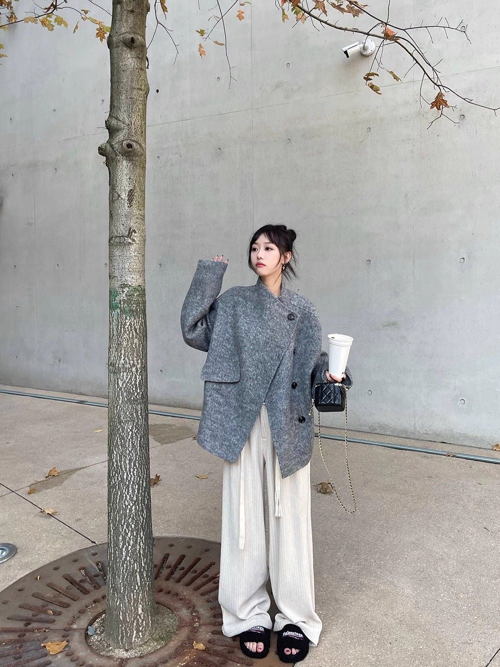 【outer】秋冬ラシャ生地ショート丈コートG24041