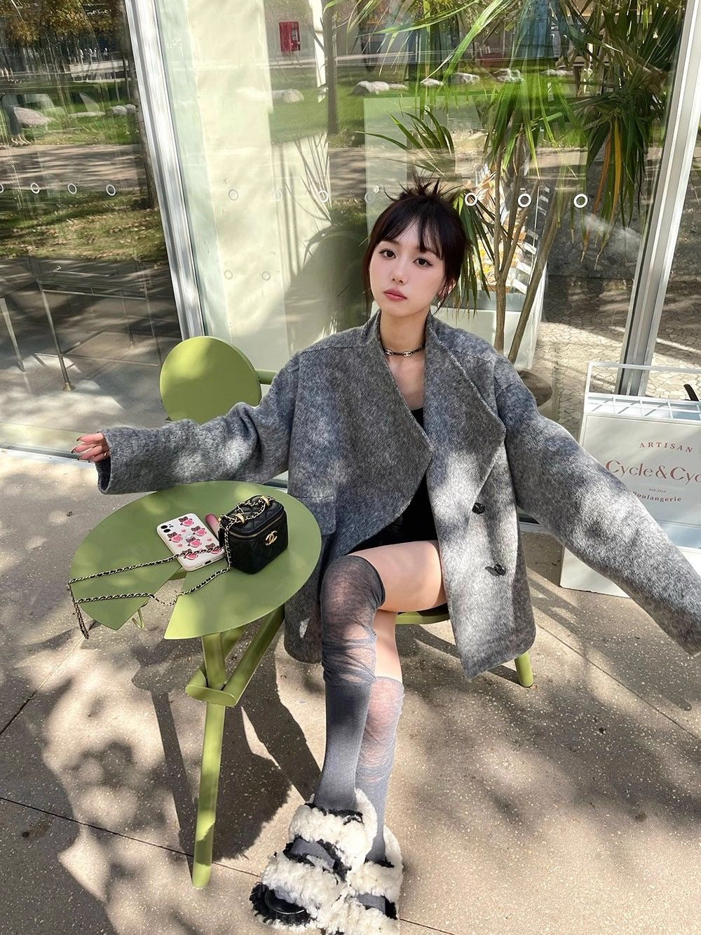 【outer】秋冬ラシャ生地ショート丈コートG24041