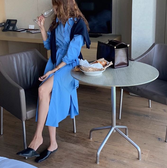 【dress】長袖シャツワンピースG24043