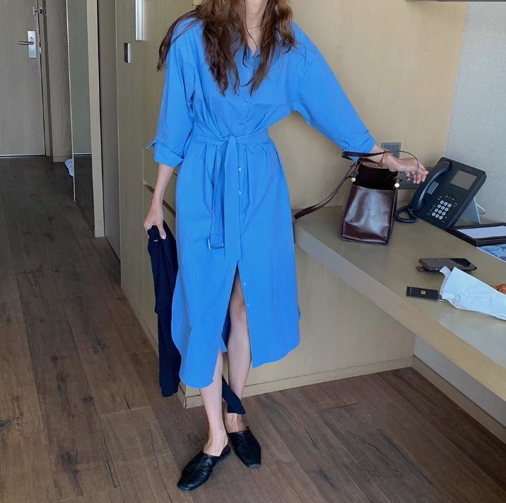 【dress】長袖シャツワンピースG24043