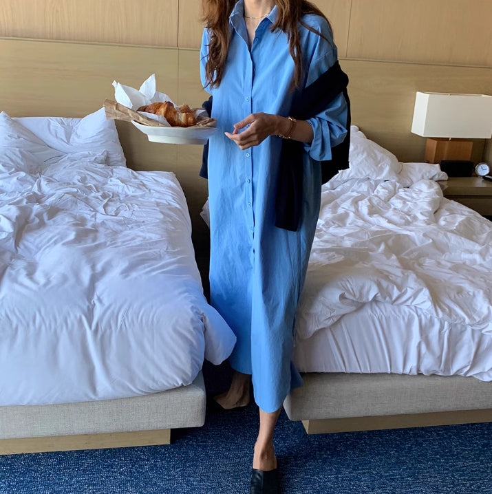 【dress】長袖シャツワンピースG24043