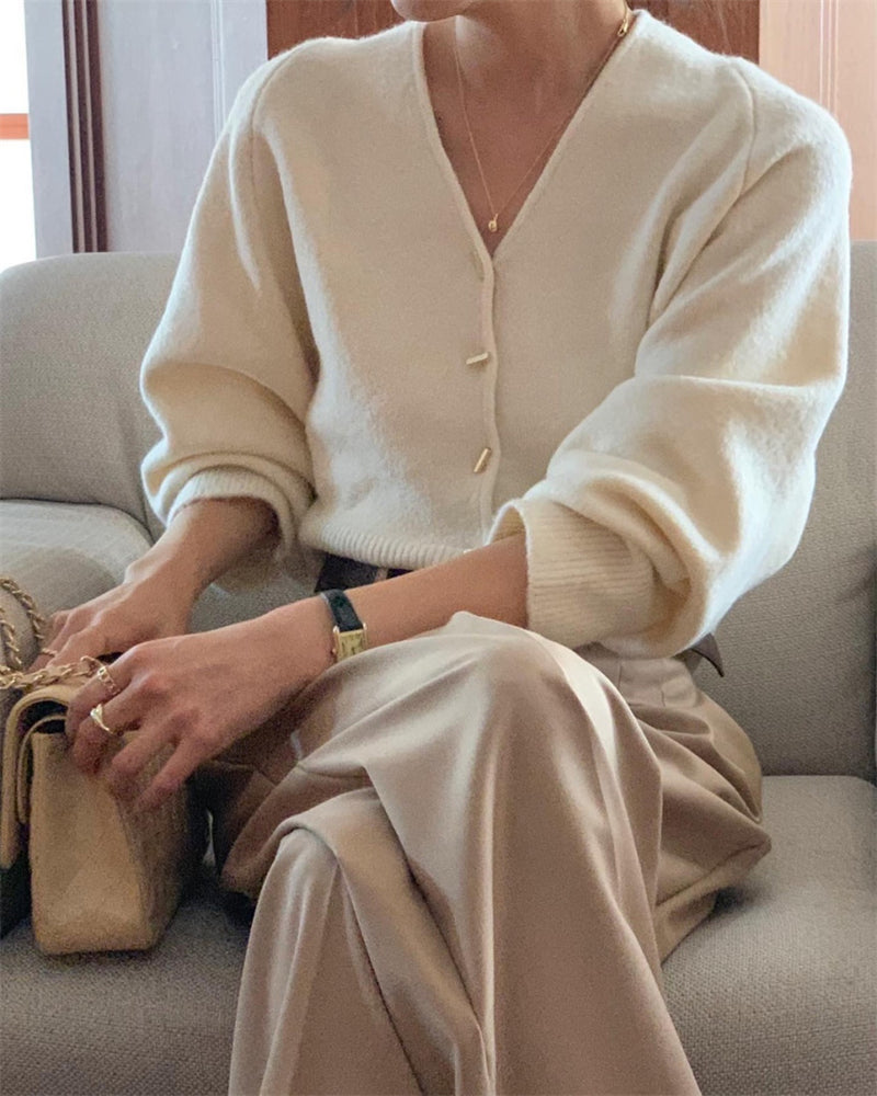 【outer】VネックニットカーディガンG24050