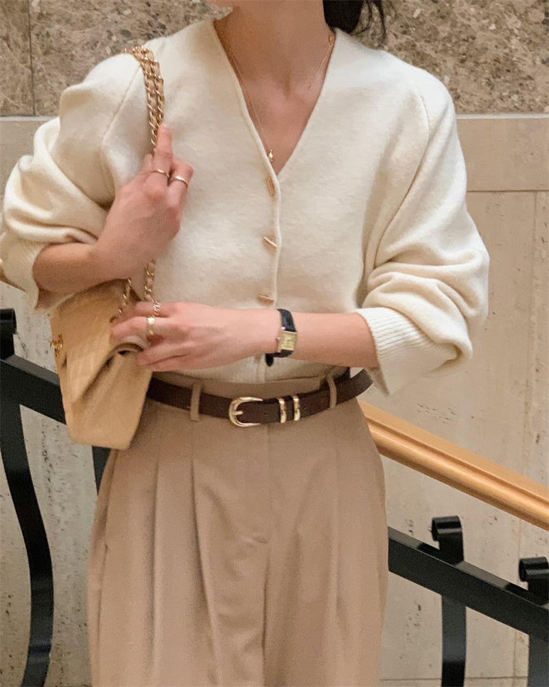 【outer】VネックニットカーディガンG24050