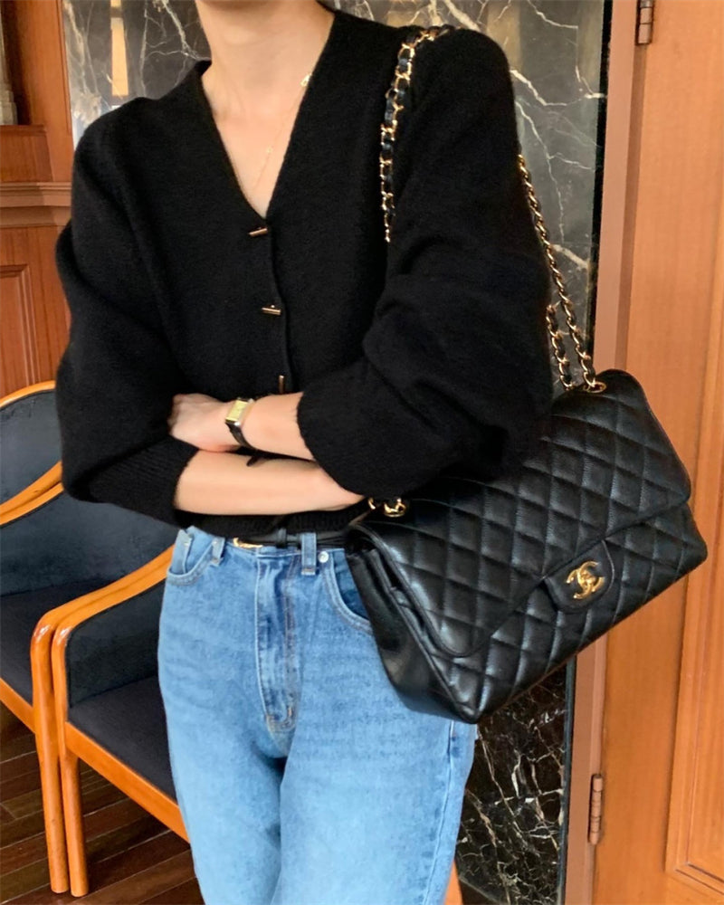 【outer】VネックニットカーディガンG24050