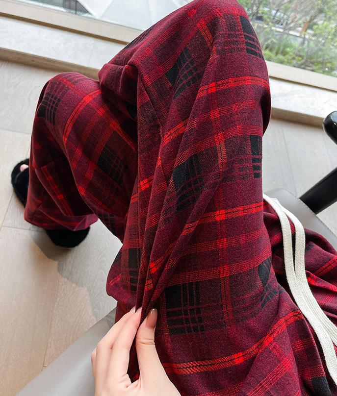 【bottoms】チェック柄ガウチョパンツF8293