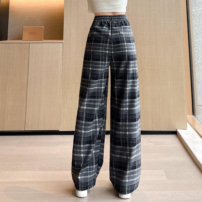 【bottoms】チェック柄ガウチョパンツF8293