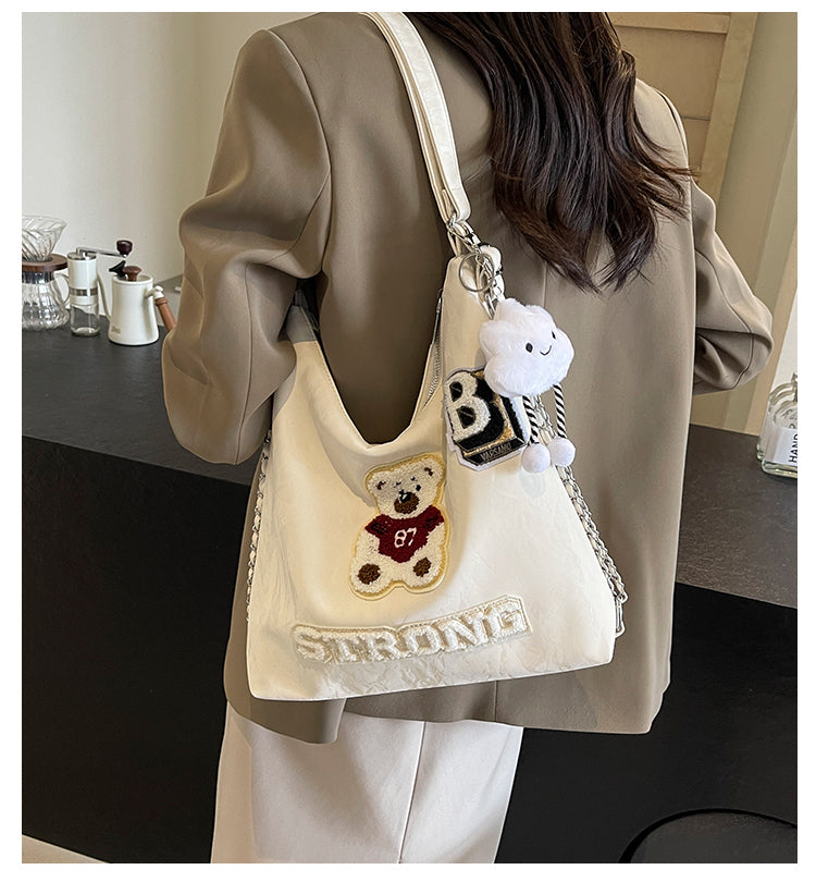 【小物】クマ柄ジッパーショルダーバッグG24060