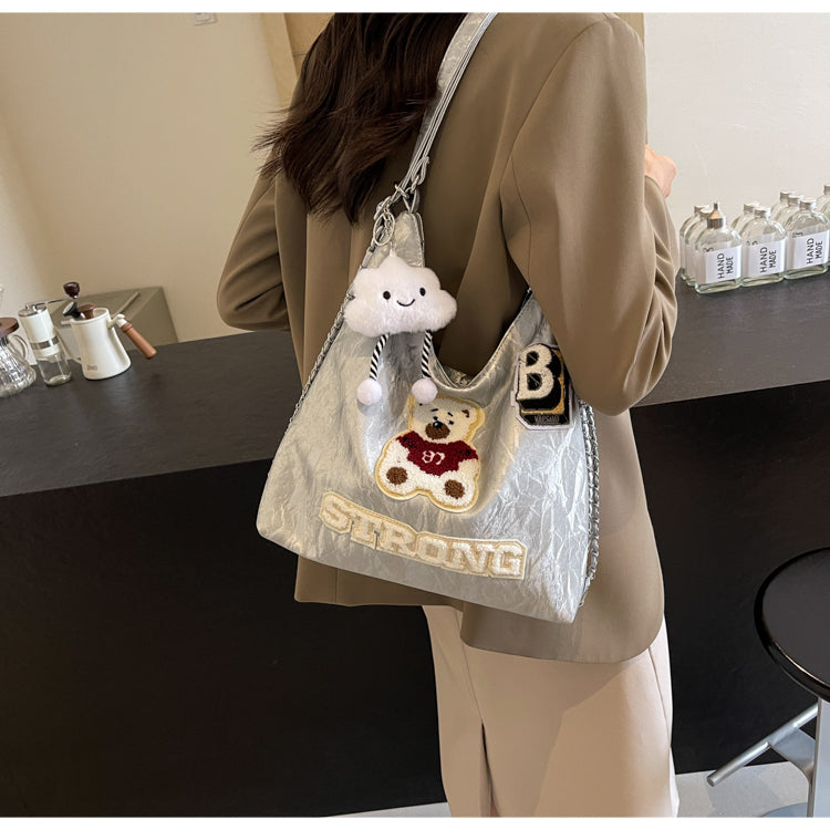 【小物】クマ柄ジッパーショルダーバッグG24060