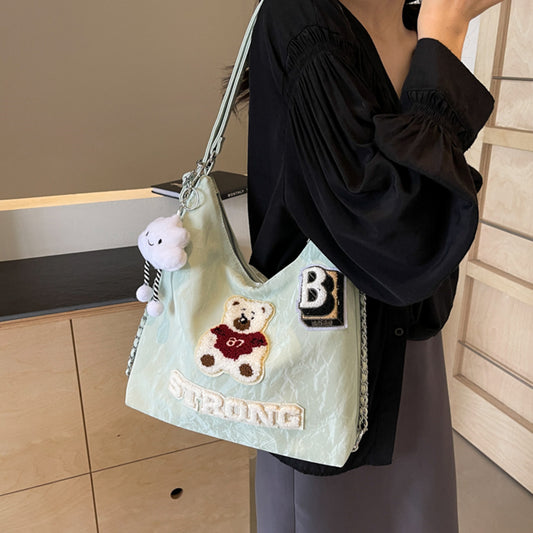 【小物】クマ柄ジッパーショルダーバッグG24060