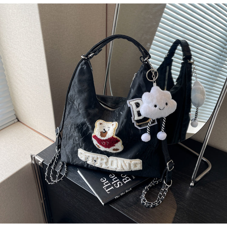 【小物】クマ柄ジッパーショルダーバッグG24060