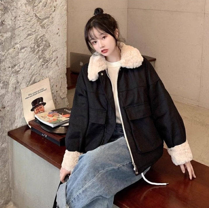 【outer】ラムズウール冬ショート丈コートG24065