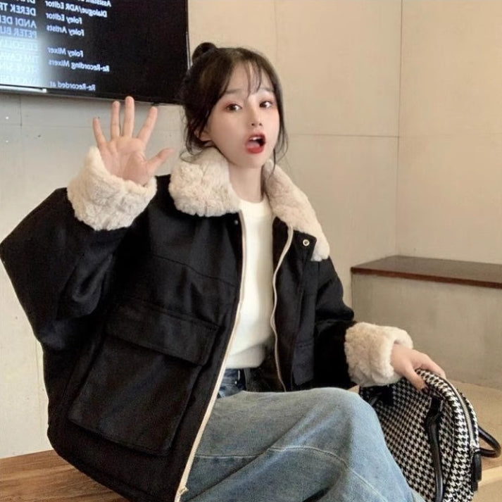 【outer】ラムズウール冬ショート丈コートG24065