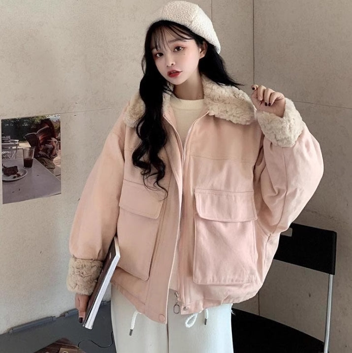 【outer】ラムズウール冬ショート丈コートG24065