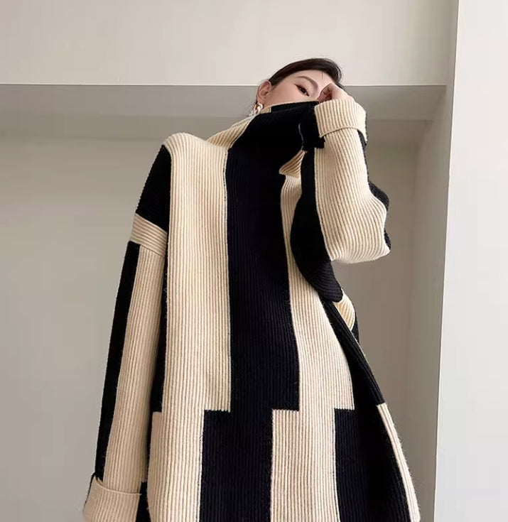 【tops】ゆったり秋冬長袖ニットセーターG24081