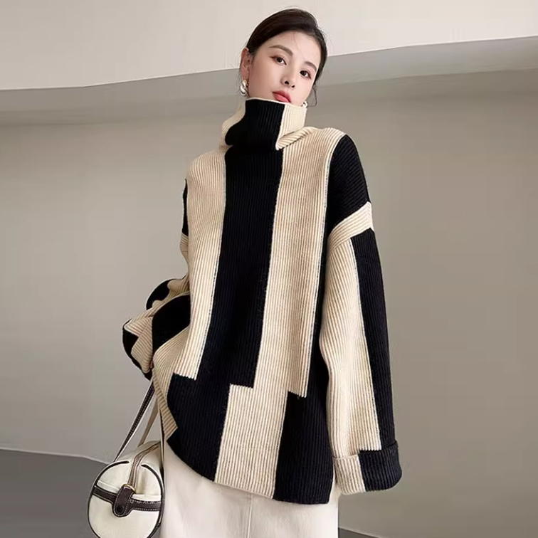 【tops】ゆったり秋冬長袖ニットセーターG24081