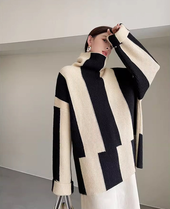 【tops】ゆったり秋冬長袖ニットセーターG24081