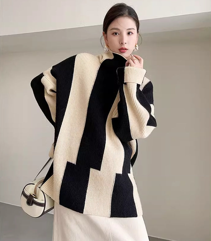 【tops】ゆったり秋冬長袖ニットセーターG24081