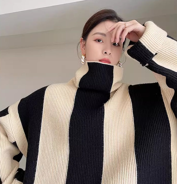 【tops】ゆったり秋冬長袖ニットセーターG24081