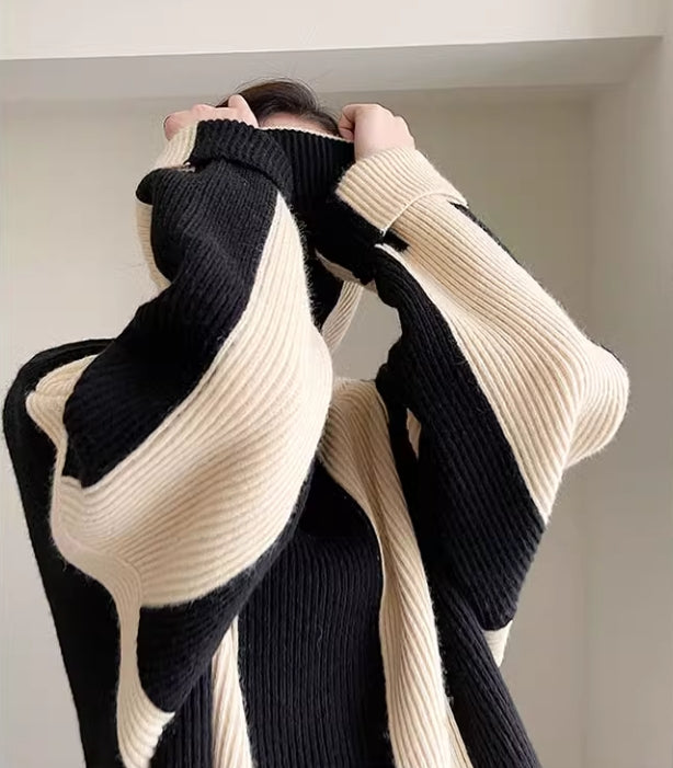 【tops】ゆったり秋冬長袖ニットセーターG24081