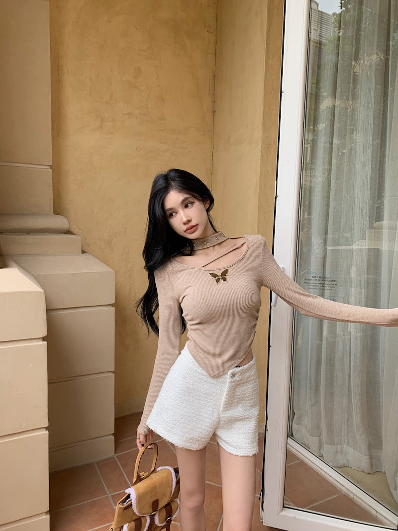 【tops】透かし彫り長袖TシャツG24092