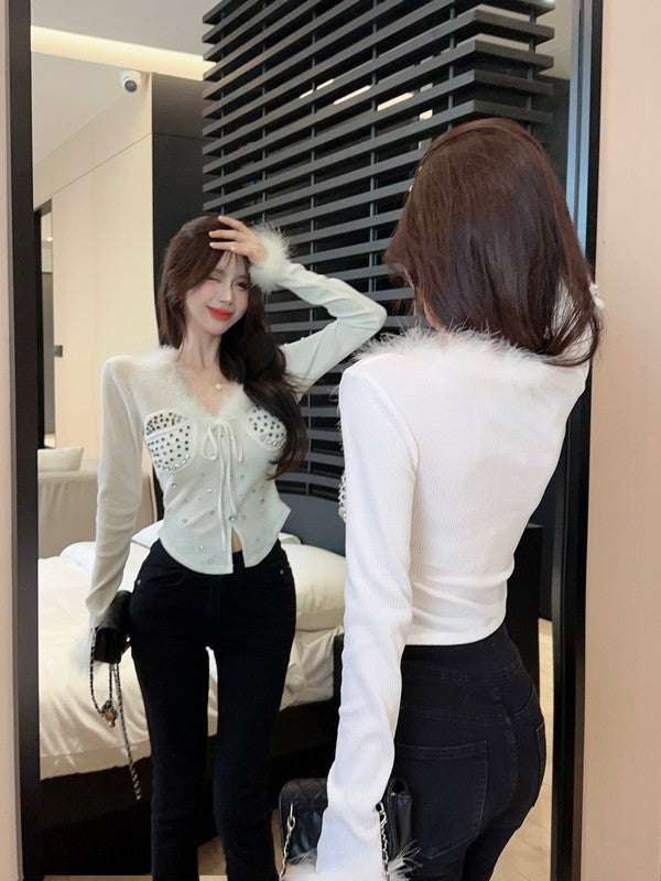【tops】ダイヤモンド長袖TシャツG24093