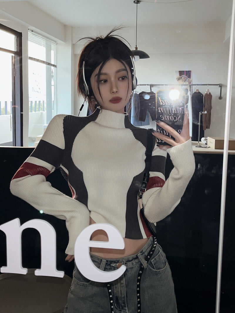 【tops】ハイネック秋冬長袖ニットG24104