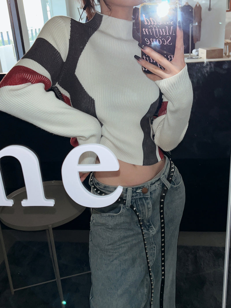 【tops】ハイネック秋冬長袖ニットG24104