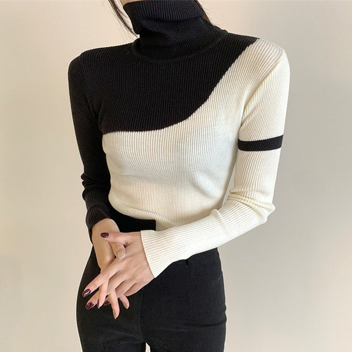 【tops】ハイネック長袖ニットセーターG24105