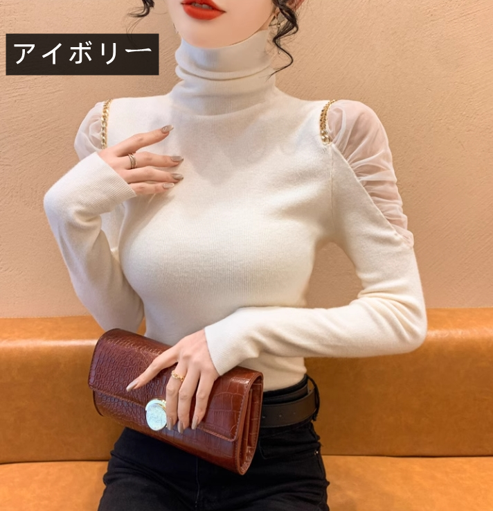 【tops】ハイネックニットセーターG24109