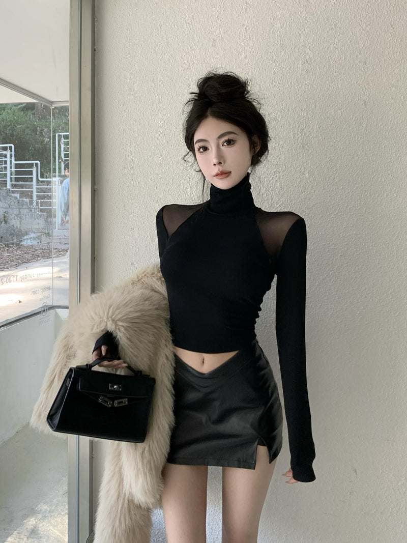 【tops】透かし彫り長袖TシャツG24110