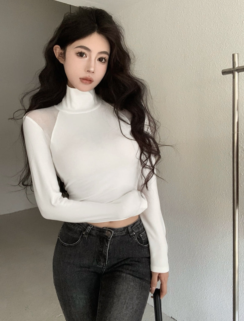 【tops】透かし彫り長袖TシャツG24110