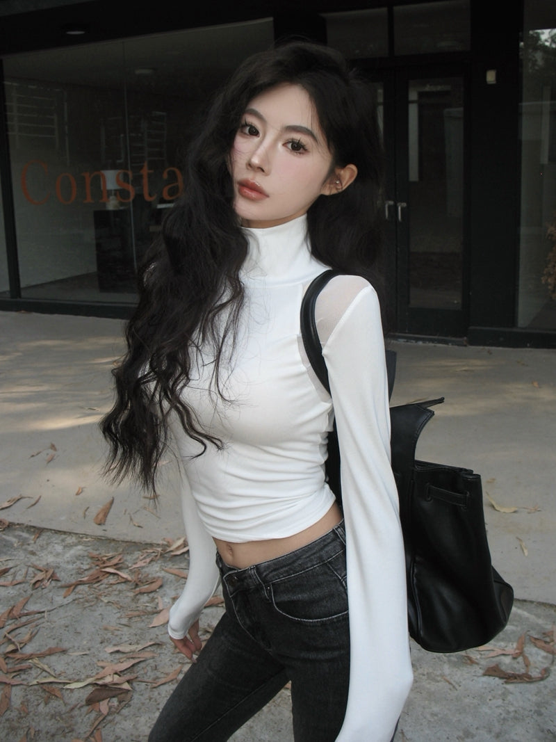 【tops】透かし彫り長袖TシャツG24110