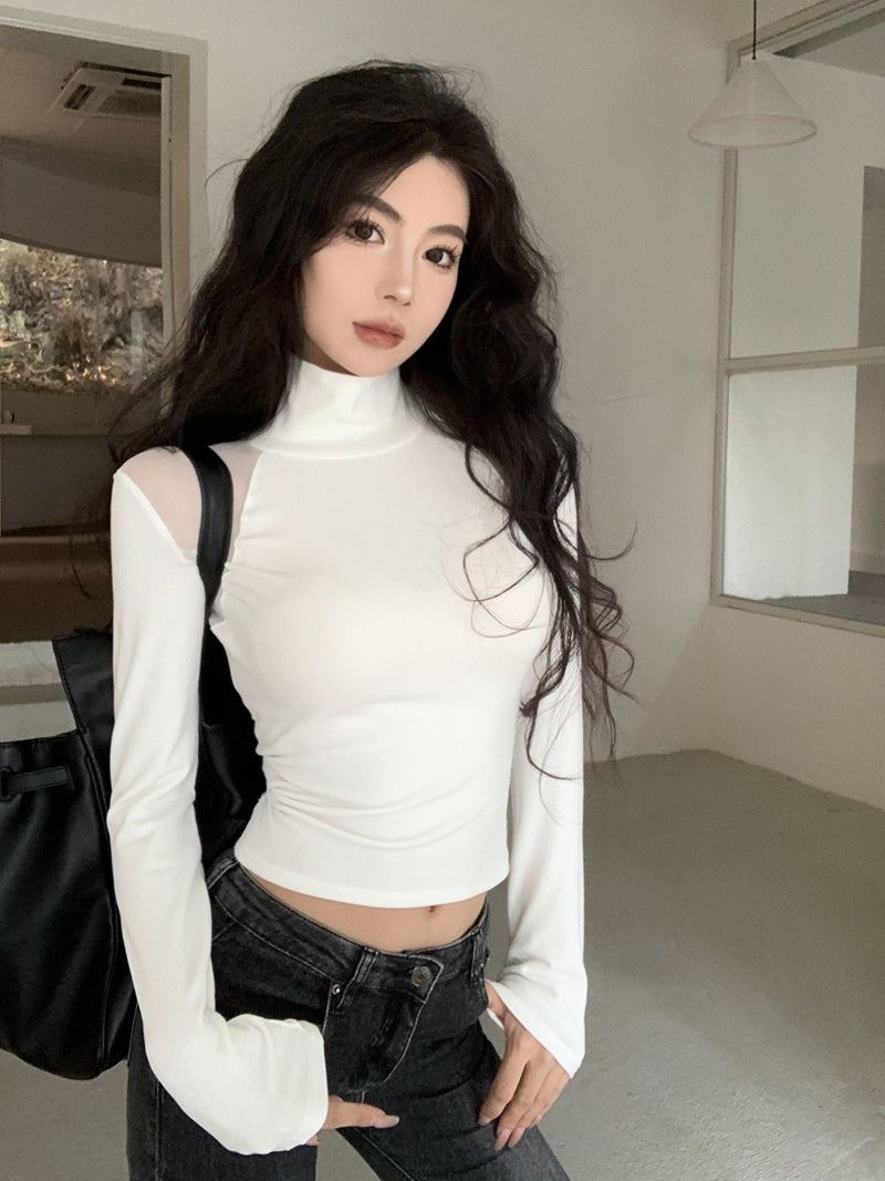 【tops】透かし彫り長袖TシャツG24110