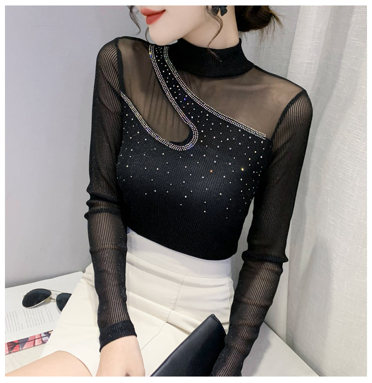 【tops】秋冬レース長袖TシャツG24115